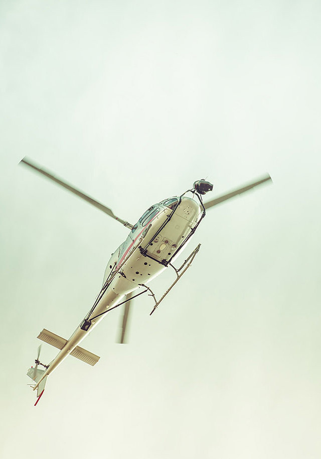 Helicopter photographed from above – aerial photography by Roman Kasperski