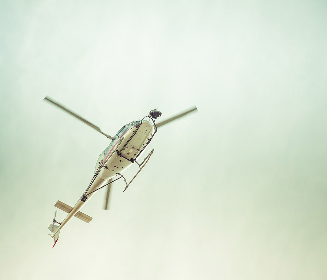 Helicopter photographed from above – aerial photography by Roman Kasperski